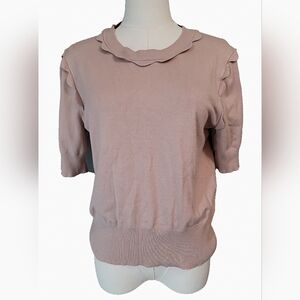J.crew 365 Size M‎ Mauve Ruffle Trim Blouse